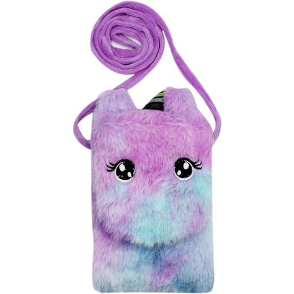 s Småbarn Rainbow Plush Unicorn Crossbody Bag Plånbok Mini Myntväska för pojkar Flickor Lila