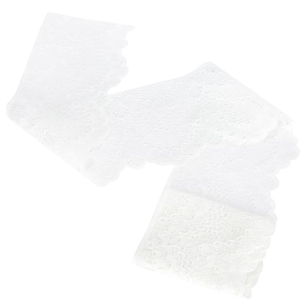 Lace Trim Unilateral Wave Pattern White Nylon Gift Decoration Sewing Accessories 10 Yards Long-FS- 0.1