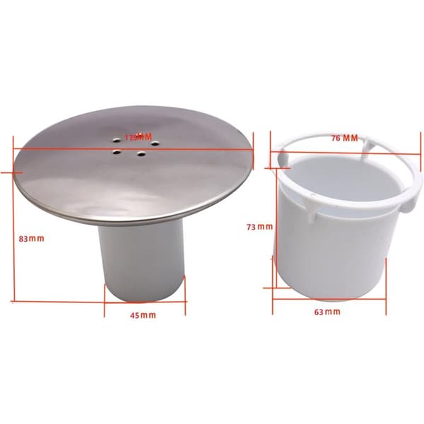 Shower Drain Plug - 90mm/115mm - Easy to Install, Replacement Plug - Chrome Finish - Fast Flow - Shower Drain Grate