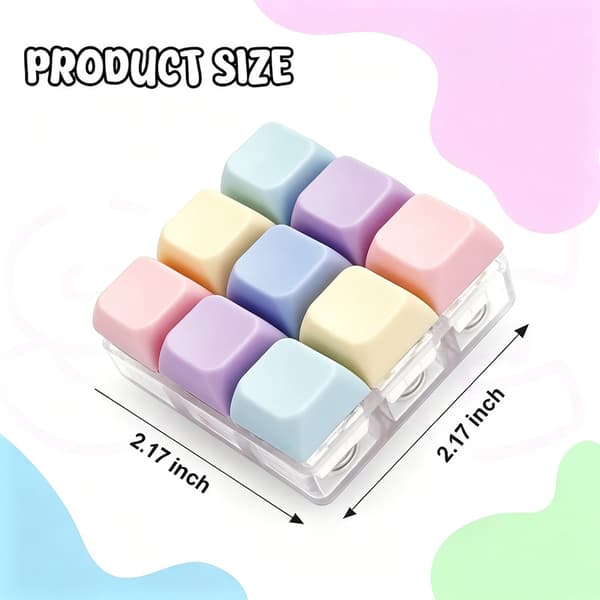 LED Keyboard Fidget Keychain 9 Buttons Anti-Stress Toy Sensory Click Keychain for Study Office and Relaxation
