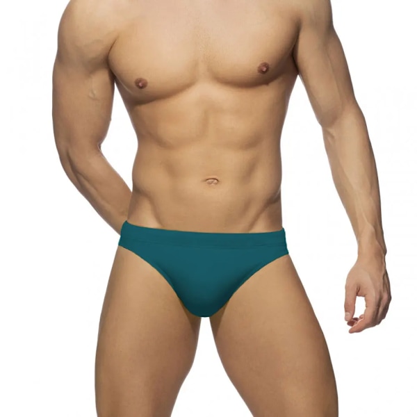 Badbyxor för män Strandbyxor Surfing Låg midja Sexiga surfshorts Enfärgade badkläder Vadderade Push-up Simbyxor Svarta Ingen vaddering L-FS2-