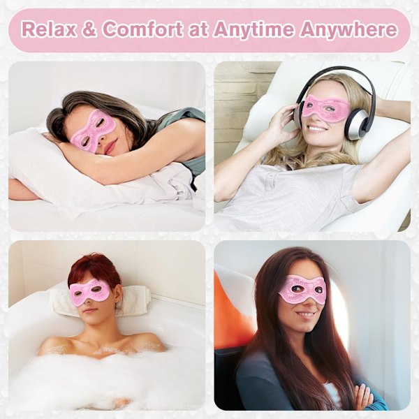 Kylande ögonmask, återanvändbar gelmask för svullna ögon, varm/kall terapi för huvudvärk-X44- 1PCS