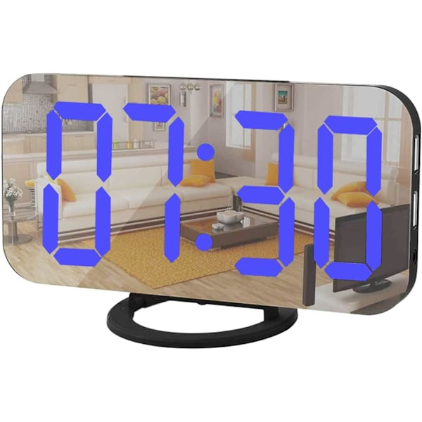 Digital Väckarklocka, LED-klockor med Spegelyta
