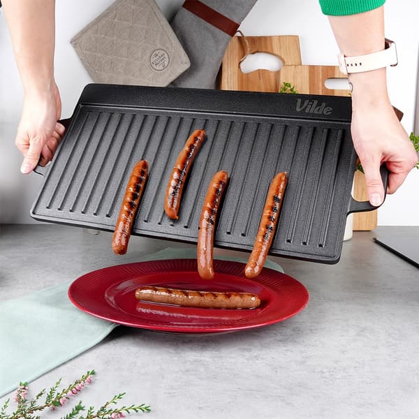 Støpejern dobbeltsidig grillplate CAST LINE 50,5x23,5 cm-FS- 191