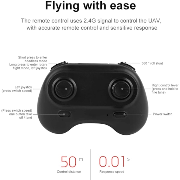 Mini Drone - Quadcopter Mini Drone for barn | Flygende Drone, 360 graders rullende RC Drone, 3 hastighetsmodus fjernkontroll flygende drone, firkantet mini drone