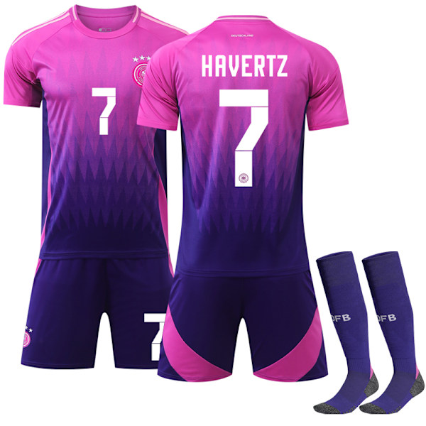 UEFA EM 2024 Tyskland bortaställ barn fotbollströja nr 7 Havertz Adult M