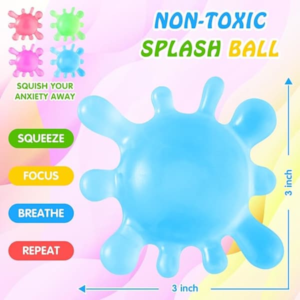 NeeDoh Kids Squeeze Ball, Splat Stick Squishy Legetøj, Squeeze Splash Legetøj, Lindre Angst, Ice Soft Squeeze Cube Maltosbolde Blue