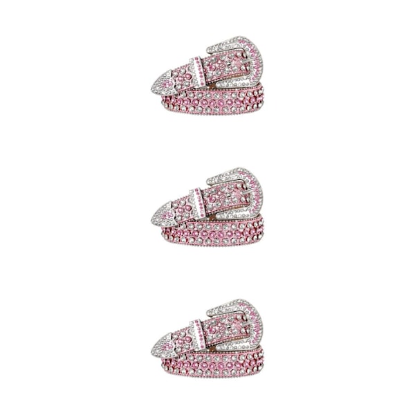 1/2/3/5 Y2K-tyylinen strassivyö, länsimainen strassivyö vaaleanpunainen 135cm-FS1- Pink 135cm 3PCS
