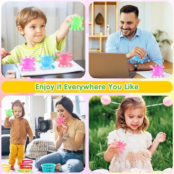 NeeDoh Kids Squeeze Ball, Splat Stick Squishy Legetøj, Squeeze Splash Legetøj, Lindrer angst, Ice Soft Squeeze Cube Maltose Bolde Purple