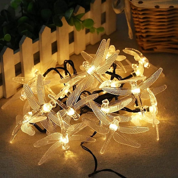 50 LED Solcellsslinga Utomhus Fjärilsslinga Utomhus