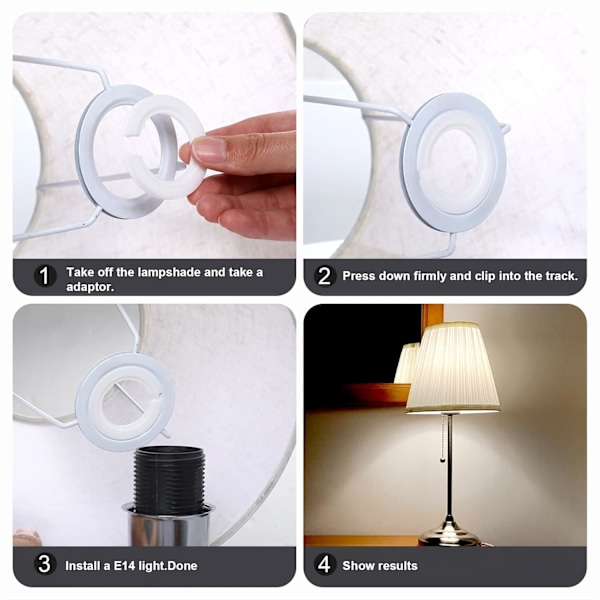 Lampskärm Adapterring E27 till E14 Lampskärm Adapter Reducerbricka E27 Skruv Lampskärm Konverteringsring - 6st