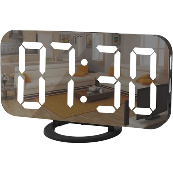Digital Väckarklocka, LED-klockor med Spegelyta