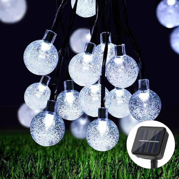 Solcellsdrivna Julgransljusslingor för Utomhusbruk Kallvitt 30LED 6.5m Solcell