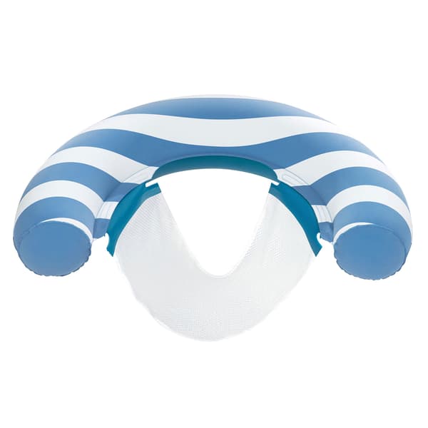 Oppblåsbar svømmestol Comfort Plush Bestway 43852 Blå, Vit PVC, Polyester