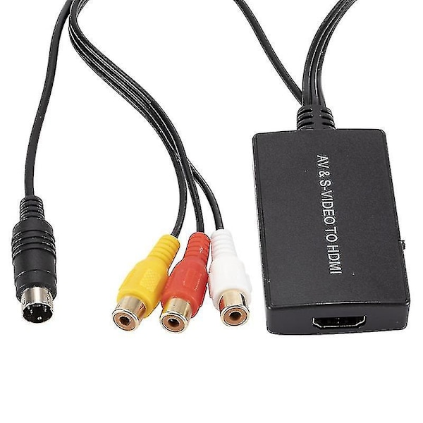 S-video til HDMI-konverter AV til HDMI-adapter RCA-konverter Støtter 1080p