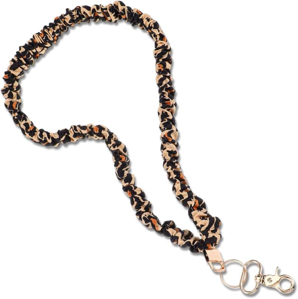 Strækbart Scrunchie-nøglesnor til lærere - Strækbar nøglesnor med leopardprint til ID-kort, kvinder, damer, sød og behagelig
