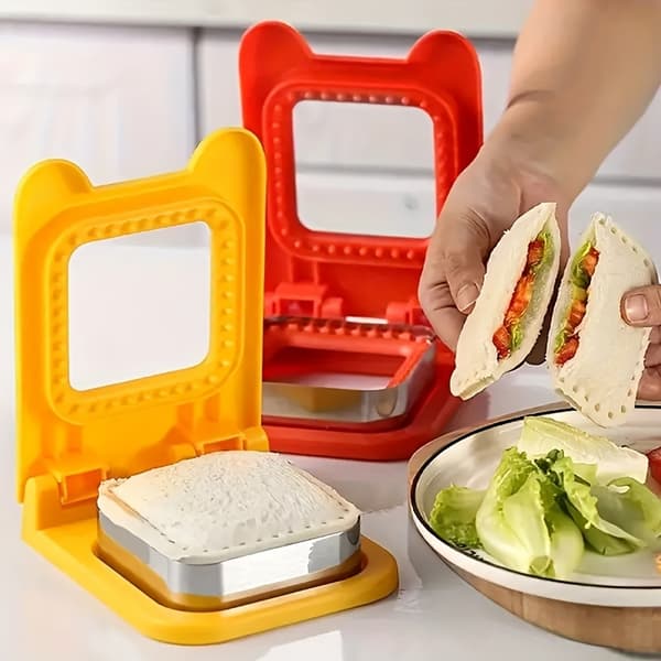 Sandwichmaker i rustfrit stål, firkantet forseglings- og skæreværktøj til brød Not provided Yellow