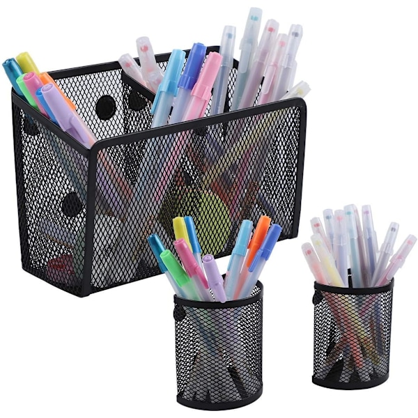 Magnetisk Pennhållare, 3-pack Magnetisk Förvaringskorg Organizer