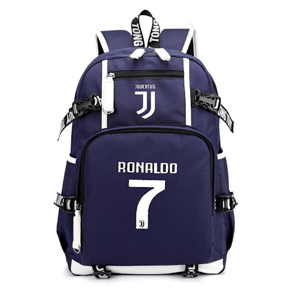 ronaldo 7 ryggsekk barn ryggsekker ryggveske med USB-uttak 1 stk blå blå