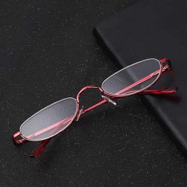 Reading Glasses Spring Hinge Half Moon Semi Rimless Unisex +1.0~+4.0 NEW Gold