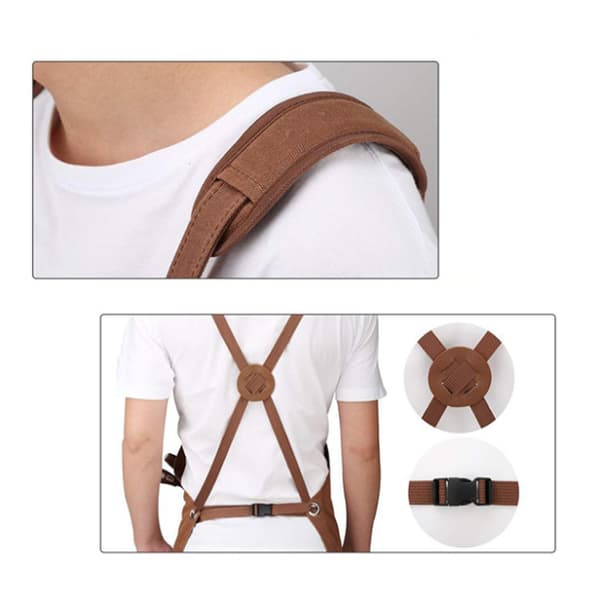 Welding Apron with 6 Pockets, Flame Retardant Heat Resistant Leather Work Apron, Carpenter Apron for Men for Blacksmith, Mechanic