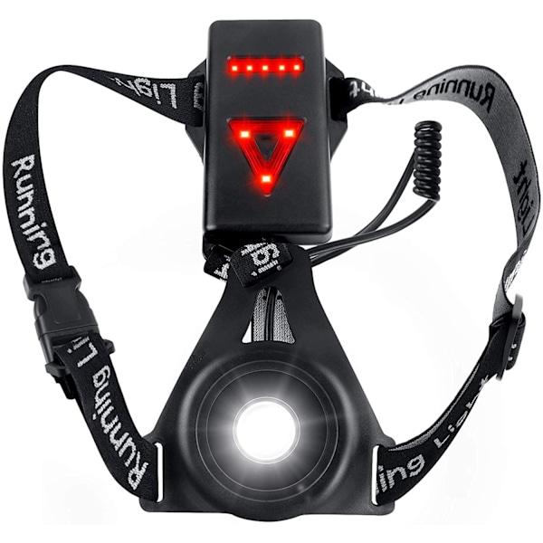 Löparväst med LED-ljus 250 lumen för löpning, cykling, vandring, c Black Svart