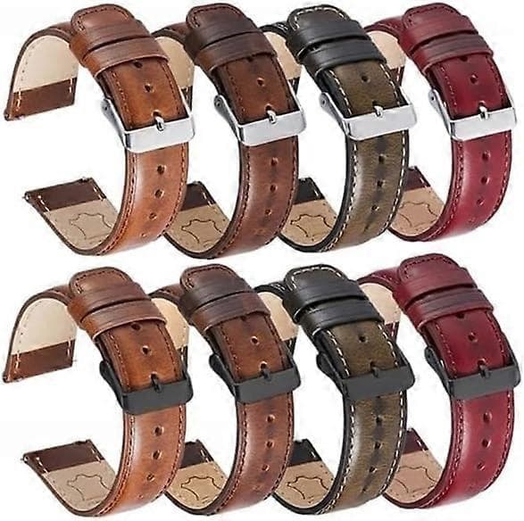 Ægte Læder Urrem Quick Release Brun Rem Ægte Læder Urrem - 22mm