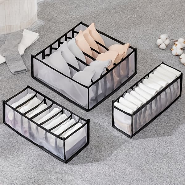 5-pack vikbara garderobsförvaringslådor – Nylonlådavdelare för underkläder, strumpor och slipsar