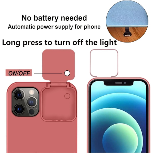 [Med Selfie Fylllys] For iPhone 13 Pro Deksel Lysende Deksel