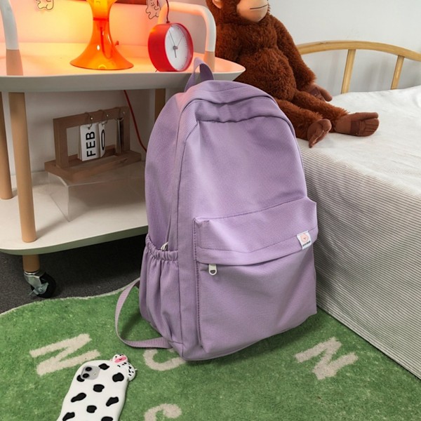 Sød Farve Rygsæk Letvægts Stor Kapacitet Studenter Taske Skoletaske Casual Rygsæk til Udendørs Rejser Camping Picnic
