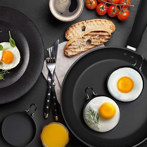 Eggringer, 4-pakning eggform rustfritt stål, pannekakeform steking egg omeletter-FS-
