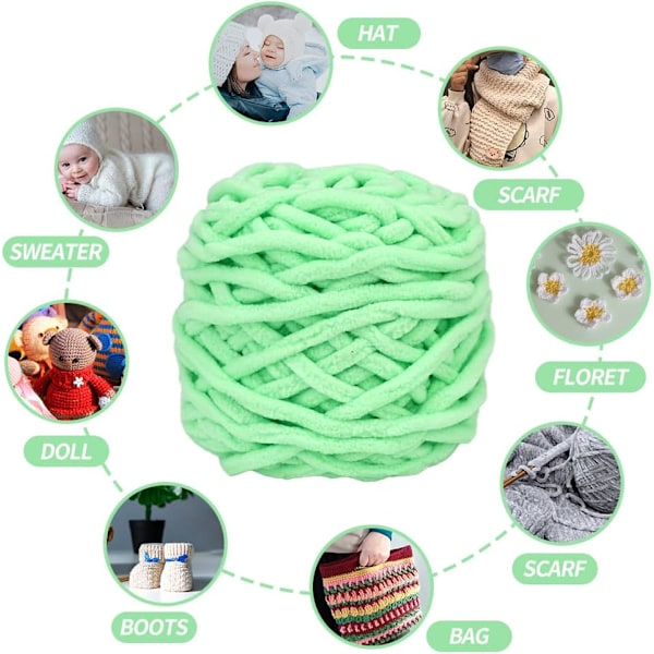 Stickgarn 4x Stickgarn för Virkning, Mjukt Chunky Garn för Garnprojekt-X44- Aquatic green