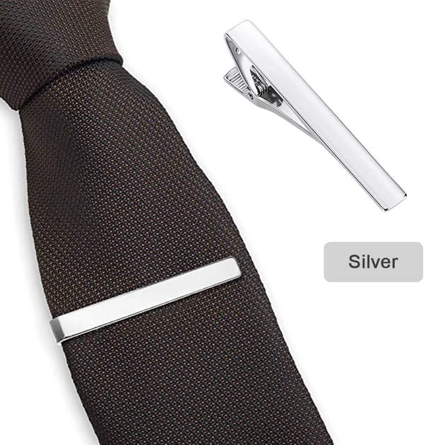 3-pack men's tie clips, long models, square edge tie clips, tie clips silver gold black, wedding tie