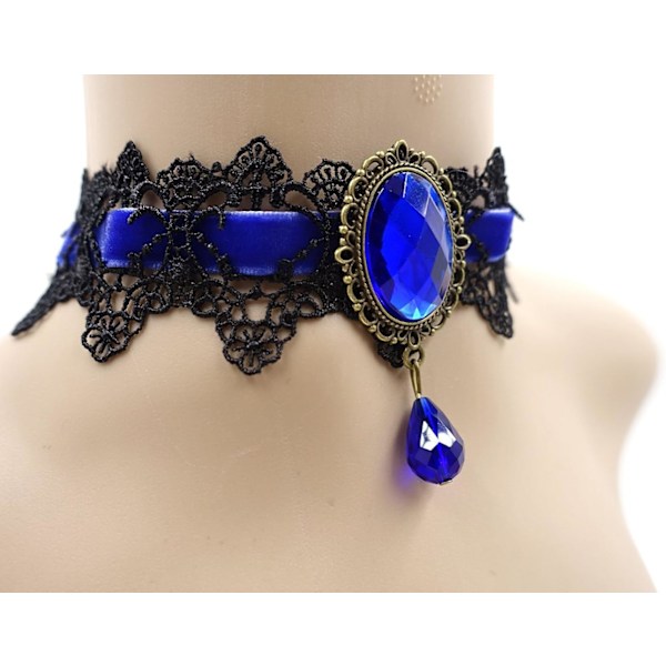 Retro Håndlaget Knipling Royal Court Vampyr Choker Gotisk