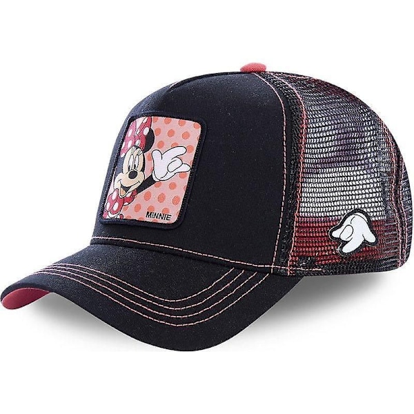 Mickey Snapback Bomulds Baseball Kasket & Far Mesh / Trucker Hat-FS2- MINNIE BLACK PINK