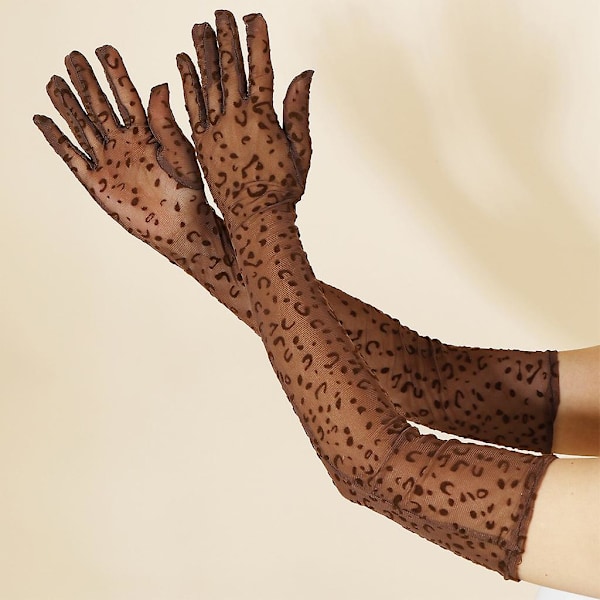 Leopard Kostyme Hanske Performance Lange Kostyme Hansker Leopard Lange Hansker Dame