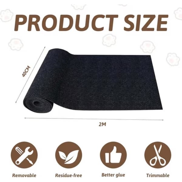 Selvklebende klorepute for katter - Vegg- og sofatrekk, Sofaklorepute, Katteklorematte, Hjørne Brun 40cmx200cm Brun Brun Brown 40cmx200cm