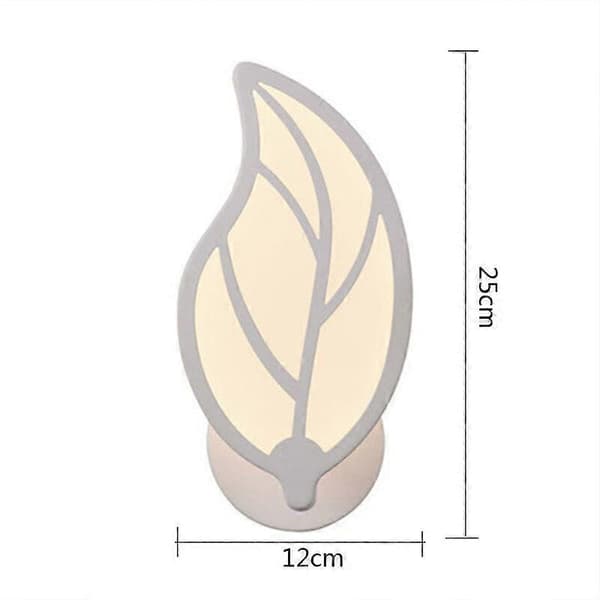Lövformad LED-vägglampa - modern design, metall och akrylmaterial - lämplig för sovrum, hallar och vardagsrum (varmt ljus).-FS-