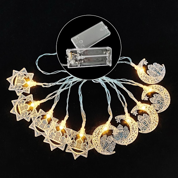 2m 10LED LED-valosarja Ramadan-lyhty LÄMMIN VALKOINEN 2M lämmin valk warm white Style 4