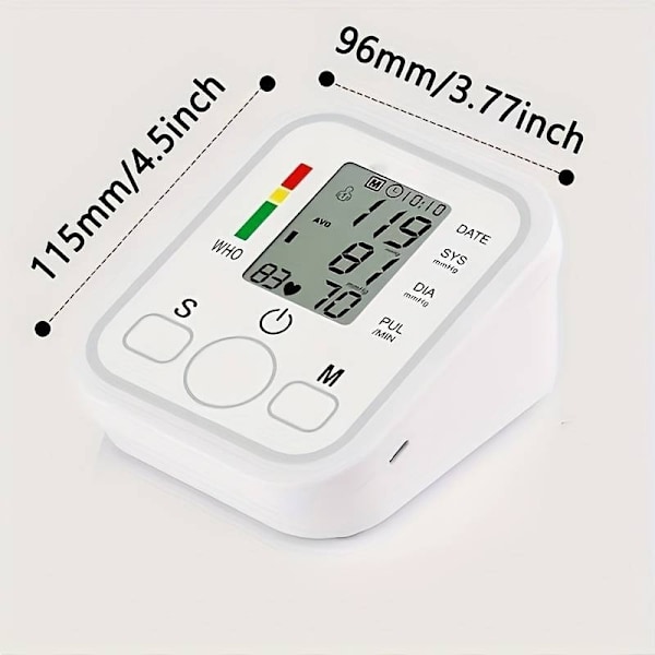 Upper Arm Blood Pressure Monitor with Memory Features White-FS3- White Vit