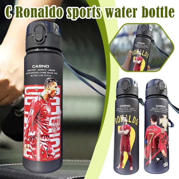 Ronaldo Vesipullo Premium Proteiinisekoitin Urheilupullo Pullo BPA-vapaa Vesipullo V4j5 E 560ml 560ml