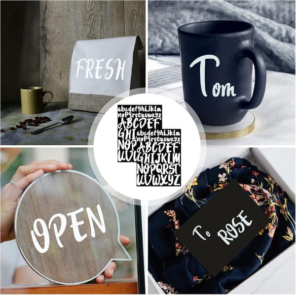 520 Self-Adhesive Letters, 10 Sheets 2.5 cm 5 cm Uppercase Stickers Practical Letters (White) White