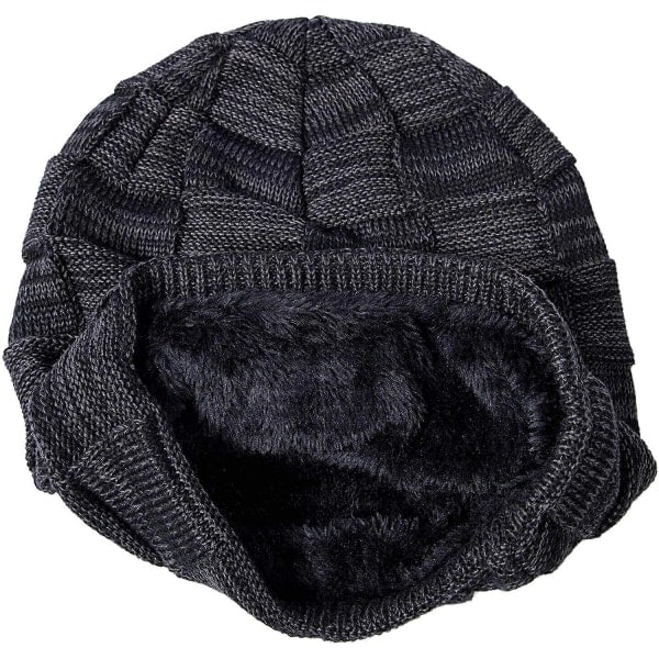 Chalier Winter Beanie - Neulotu Miesten Pipo, Lämmin Pipo Mustalla
