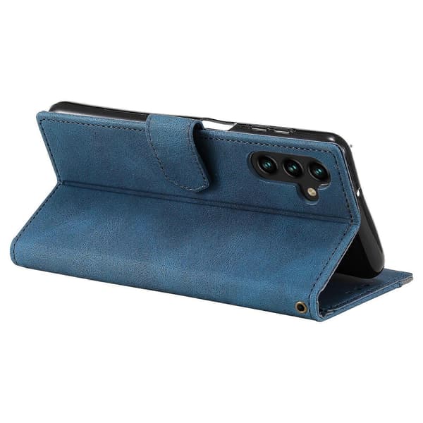 Samsung Galaxy A17 5G Plånboksfodral i Läder med Splittrad Söm och Handledsrem