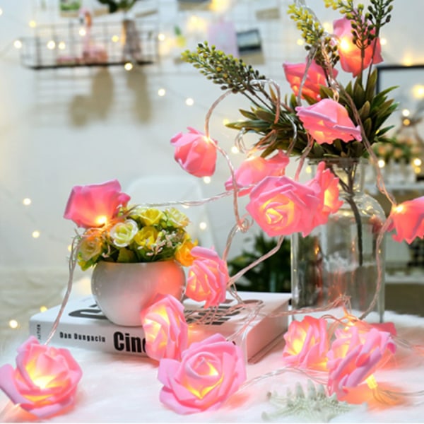 Blomsterljusslinga, LED Rosblomsterljusslinga, 3M 30LED