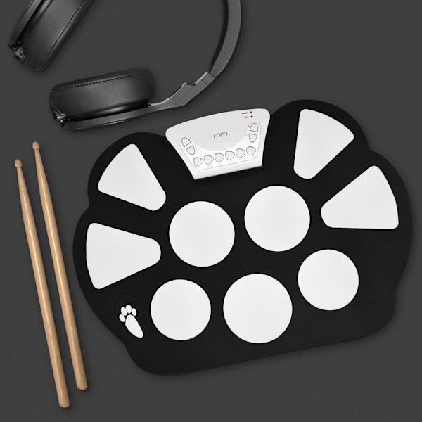 Portable Electric Drum Set Black Svart