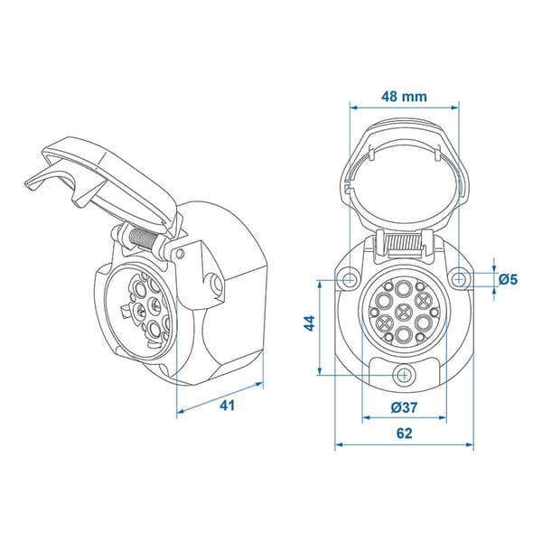 Sockel 13-stift PVC Multicon West typ-FS- 110