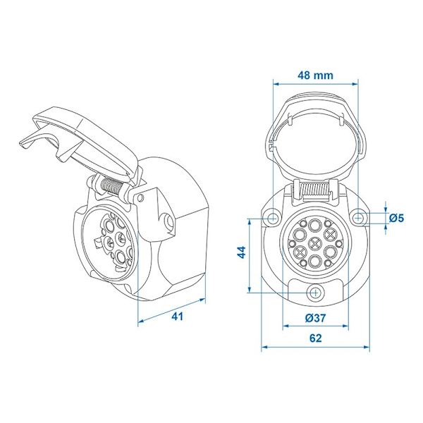 Sokkel 13-polet PVC Multicon West type-FS- 110