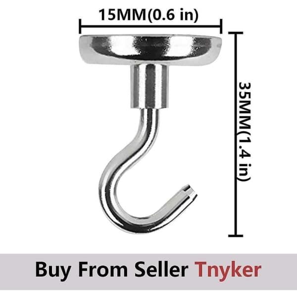 Magnetic Hooks, Strong Magnet with Hook Compatible with Refrigerator, Heavy Duty 12 Pack