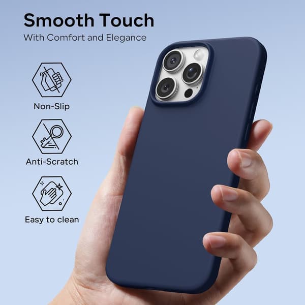 17 Pro Max Flytende Silikon Støtsikkert Deksel Kompatibelt med 17 Pro Max Mykt Deksel Full Beskyttelse (Lys grå) Lys grå iPhone 16 Pro Max Lys grå Light grey iPhone 16 Pro Max